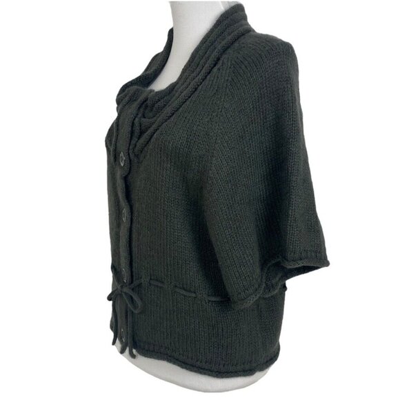 Zoe D Women's Gray Cowl‎ Neck Tie Waist Button Down Business Casual Sweater M/38 - Picture 4 of 9